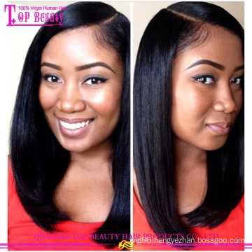 High quayity 100% indian human hair short bob cheap lace front wig with baby hair